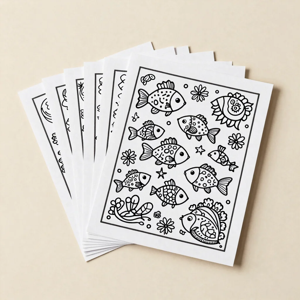 Madhubani Motif Coloring Sheets