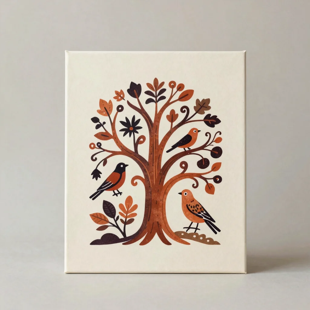 Terracotta Folk Art Print